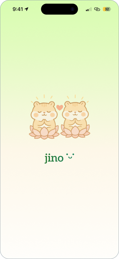 Jino onboarding happy path playing inside an iPhone mockup
